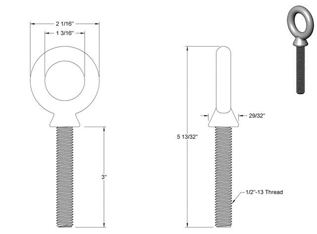 Eyebolts: Shouldered Eyebolts for Bag Racks