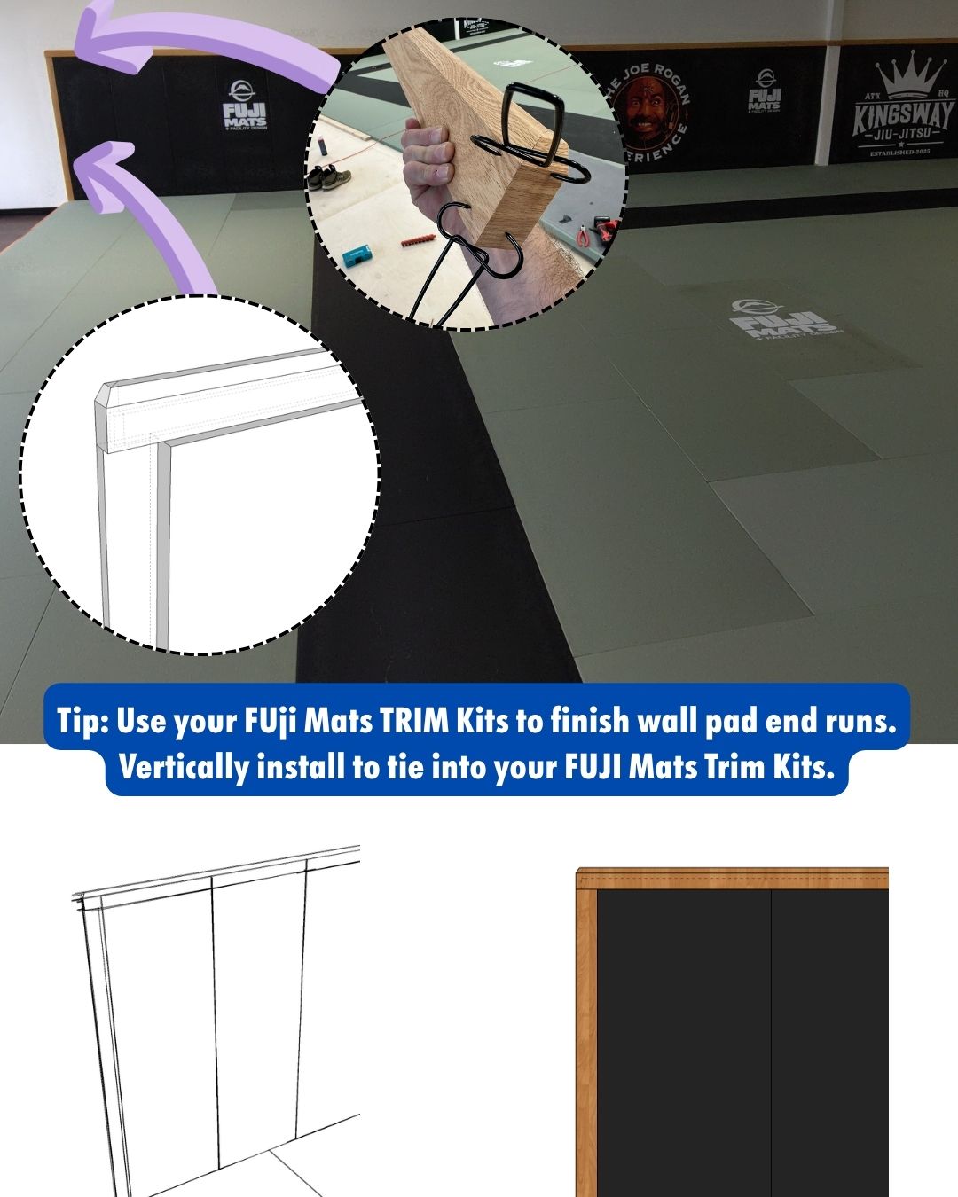 Oak Trim / Lift Kit - 3x3/4in