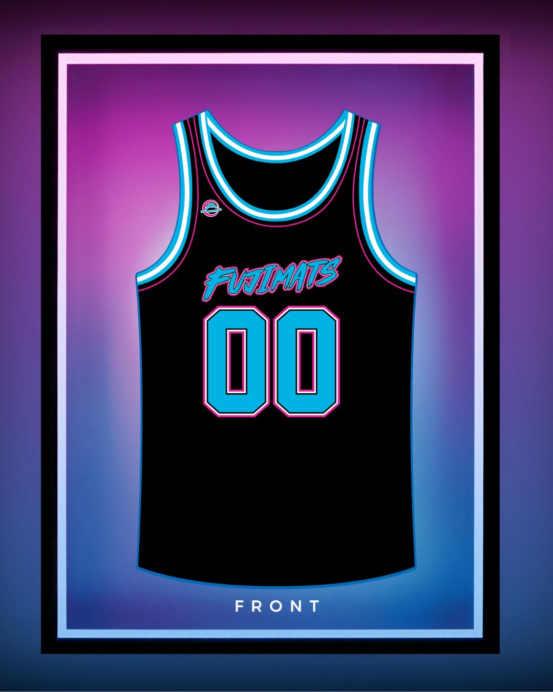 FUJIMats Jersey — Black/Cyan